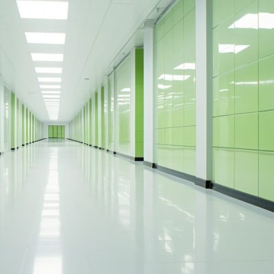 The pristine and quiet hallways of a scientific research facility speak of innovation and discovery.